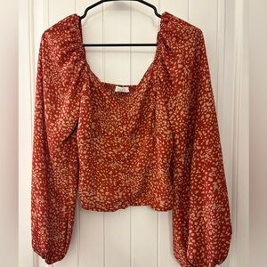 Sienna Sky Rust and Cream Patterned Blouse